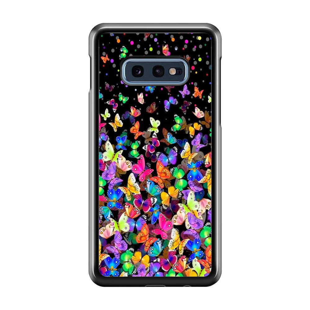 Colorfull Butterfly in The Dark Samsung Galaxy S10E Case-Plastic / Full Wrap (3D Case)-Xtracase