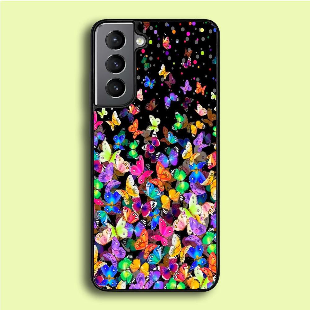 Colorfull Butterfly in The Dark Samsung Galaxy A16 Case-Plastic / Full Wrap (3D Case)-Xtracase