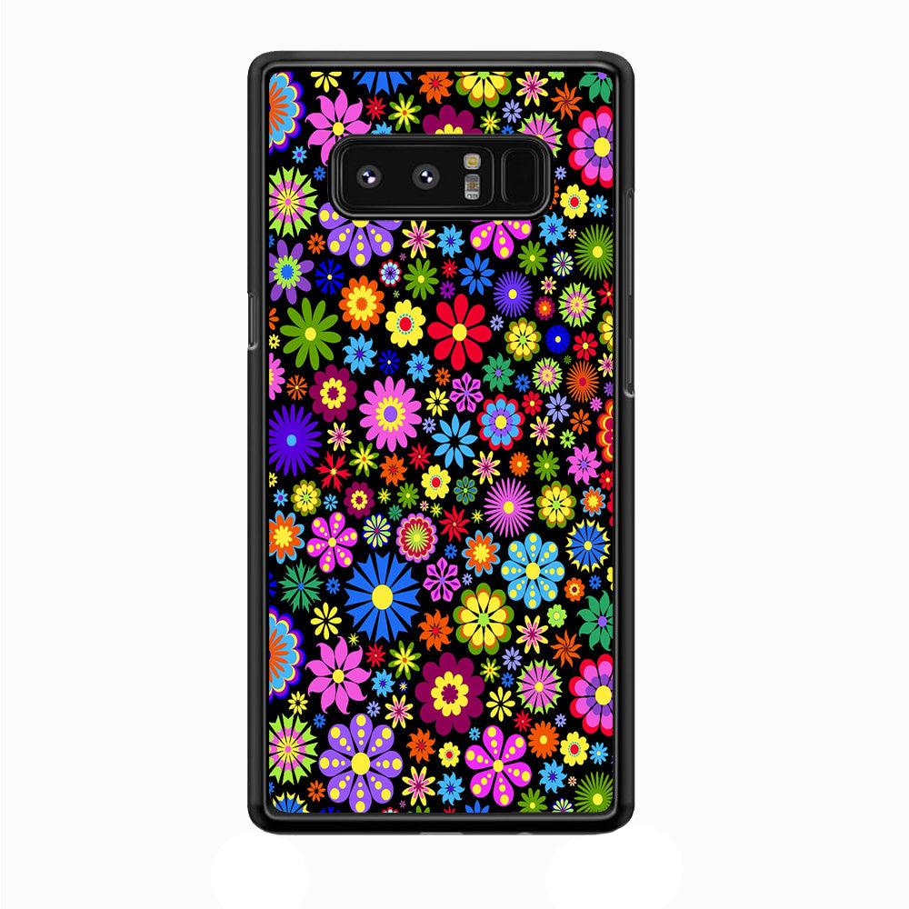 Colorfull Flower Pattern Samsung Galaxy Note 8 Case-Plastic / Full Wrap (3D Case)-Xtracase