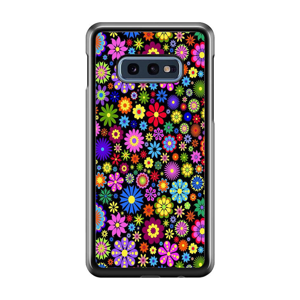 Colorfull Flower Pattern Samsung Galaxy S10E Case-Plastic / Full Wrap (3D Case)-Xtracase