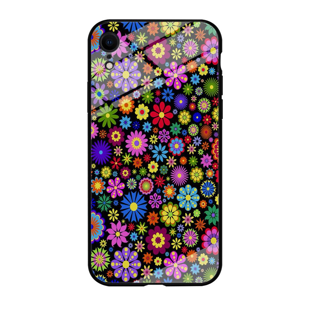 Colorfull Flower Pattern iPhone XR Case-Tempered Glass Case-Xtracase