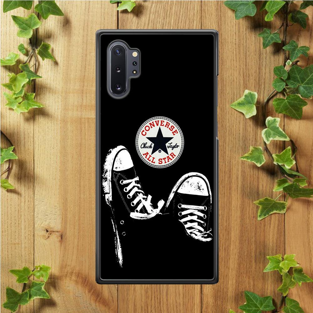 Converse All Star Shoes Samsung Galaxy Note 10 Plus Case-Rubber / White (2D Case)-Xtracase