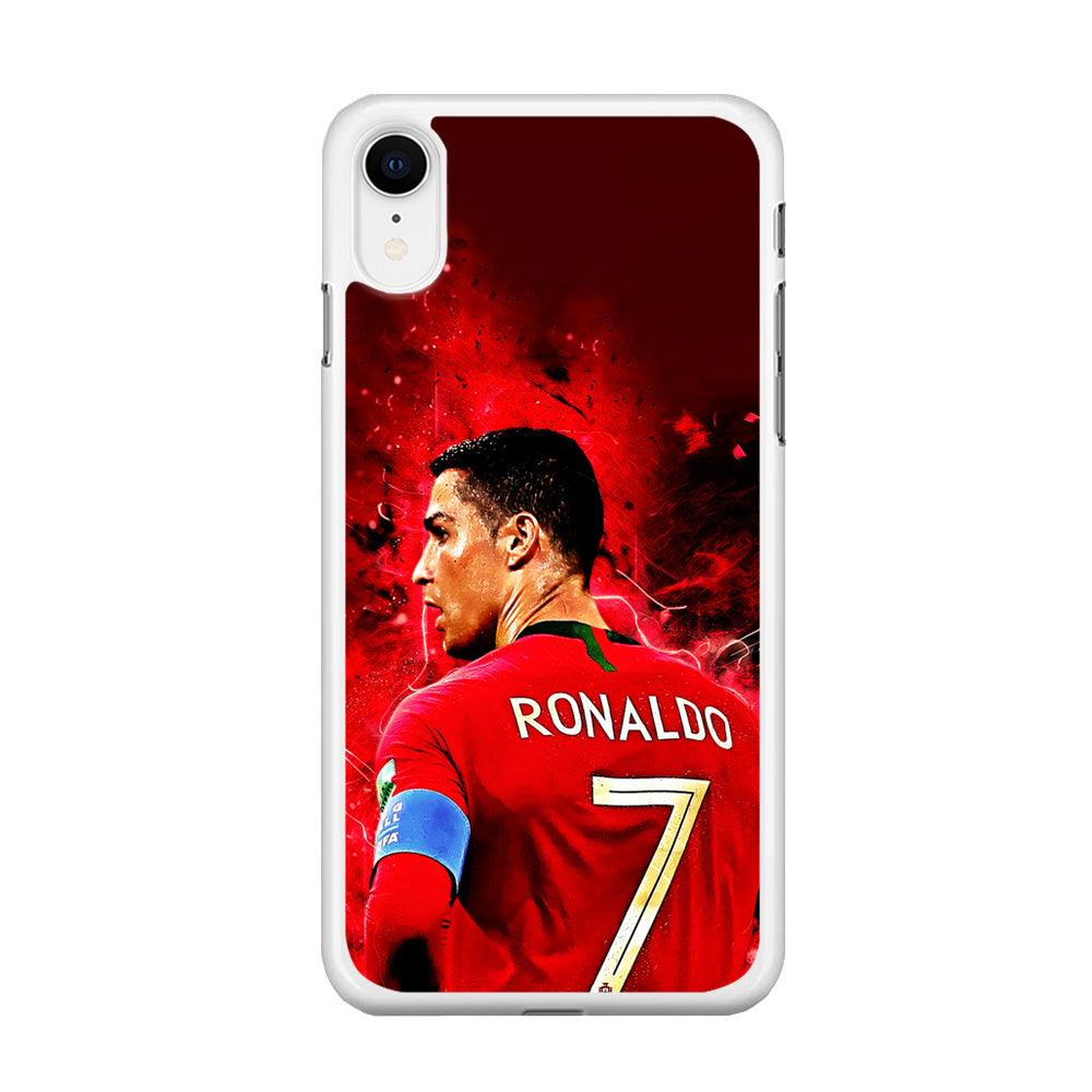 Cristiano Ronaldo Art iPhone XR Case-Rubber / White (2D Case)-Xtracase
