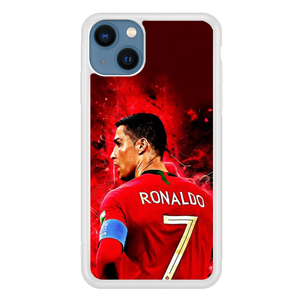 Cristiano Ronaldo Art iPhone 13 Pro Case-Rubber / White (2D Case)-Xtracase