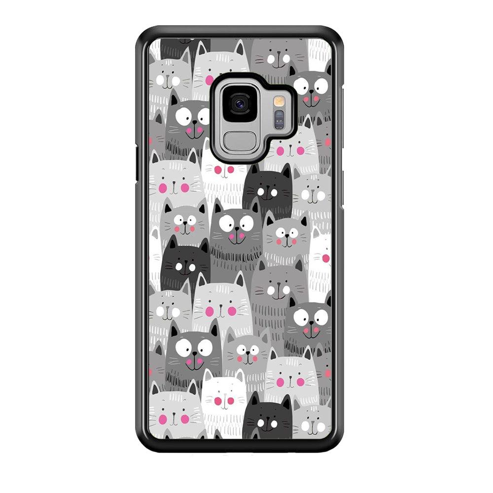 Cute Cat 001 Samsung Galaxy S9 Case-Plastic / Full Wrap (3D Case)-Xtracase