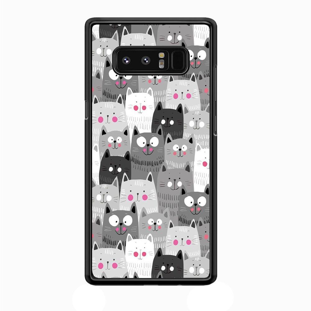 Cute Cat 001 Samsung Galaxy Note 8 Case-Plastic / Full Wrap (3D Case)-Xtracase