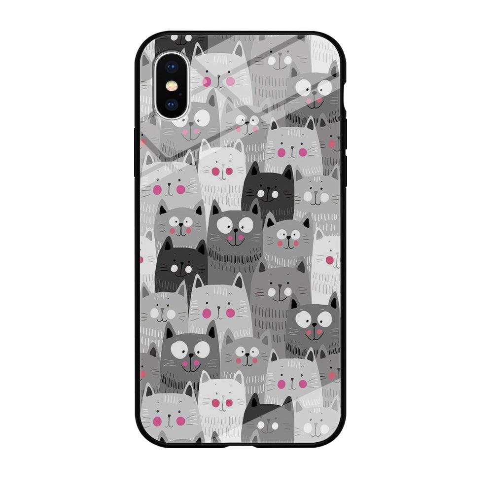 Cute Cat 001 iPhone Xs Max Case-Tempered Glass Case-Xtracase