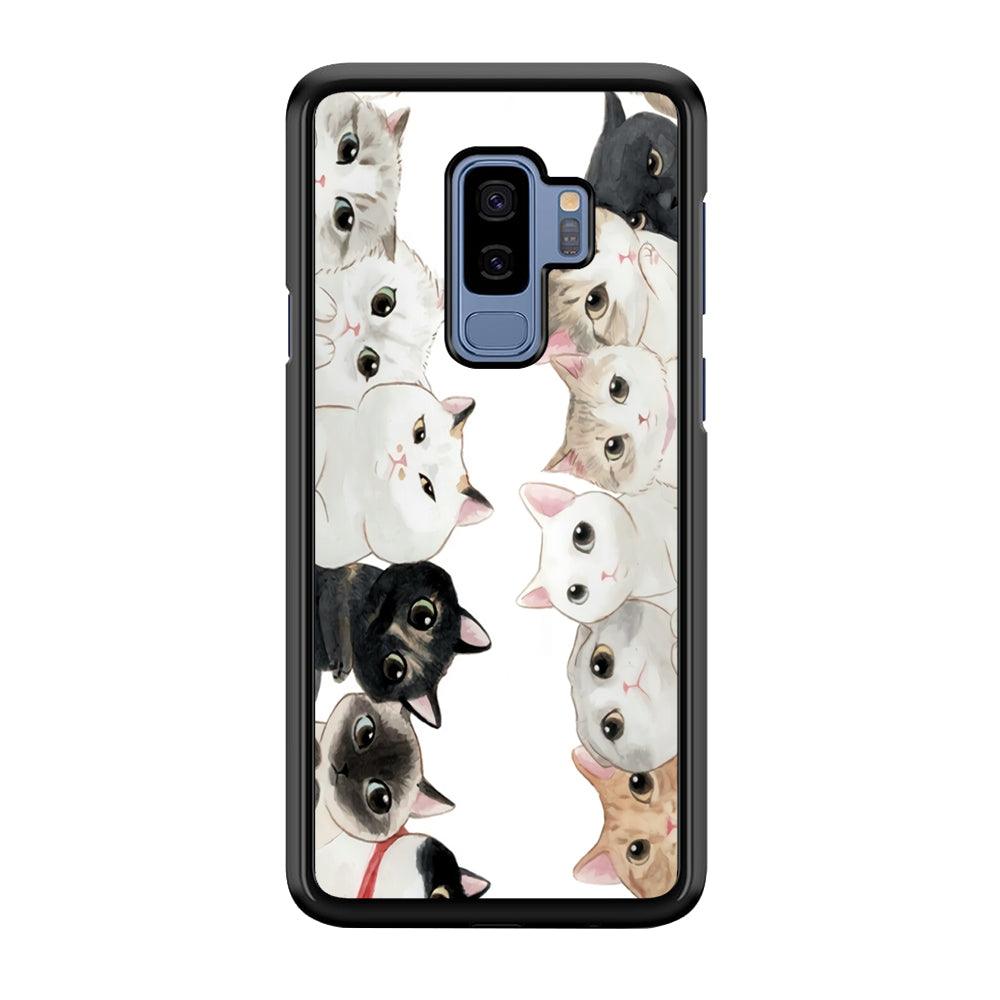 Cute Cat 002 Samsung Galaxy S9 Plus Case-Plastic / Full Wrap (3D Case)-Xtracase