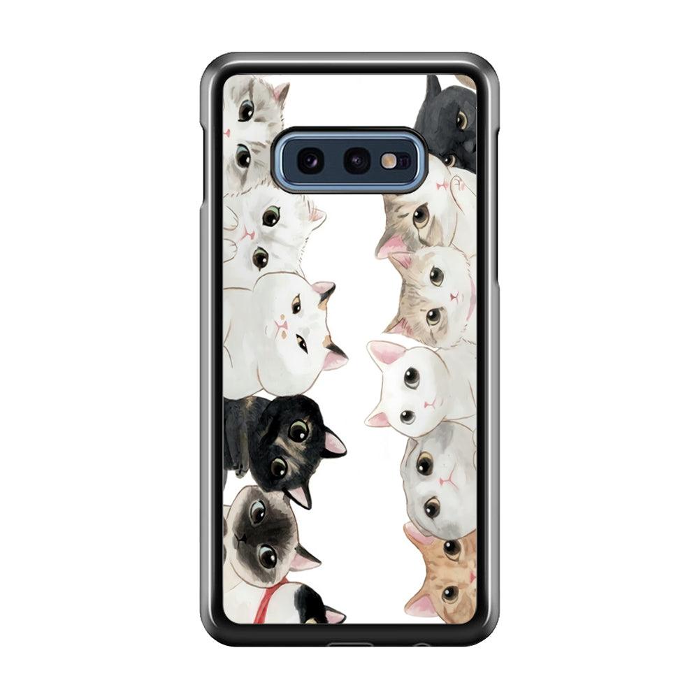 Cute Cat 002 Samsung Galaxy S10E Case-Plastic / Full Wrap (3D Case)-Xtracase