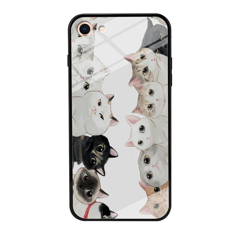 Cute Cat 002 iPhone 7 Case-Tempered Glass Case-Xtracase