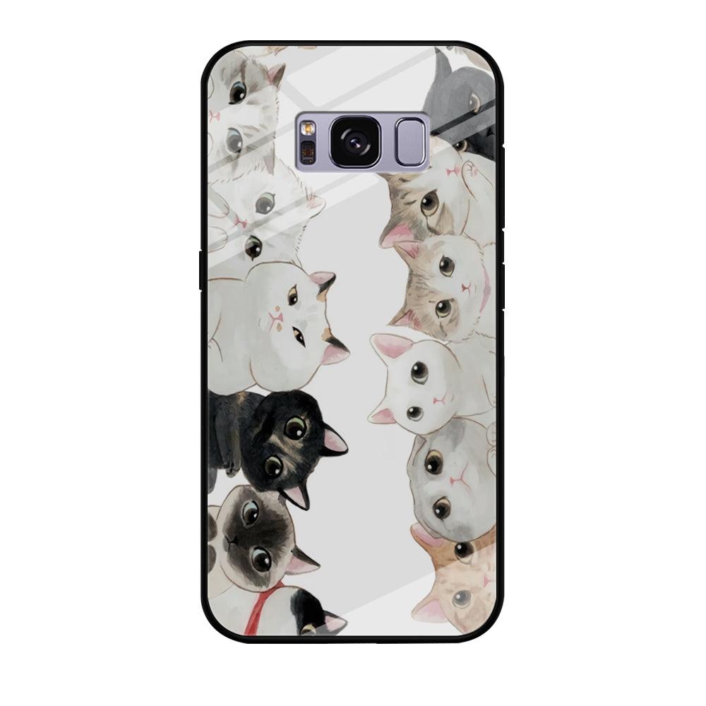 Cute Cat 002 Samsung Galaxy S8 Case-Tempered Glass Case-Xtracase