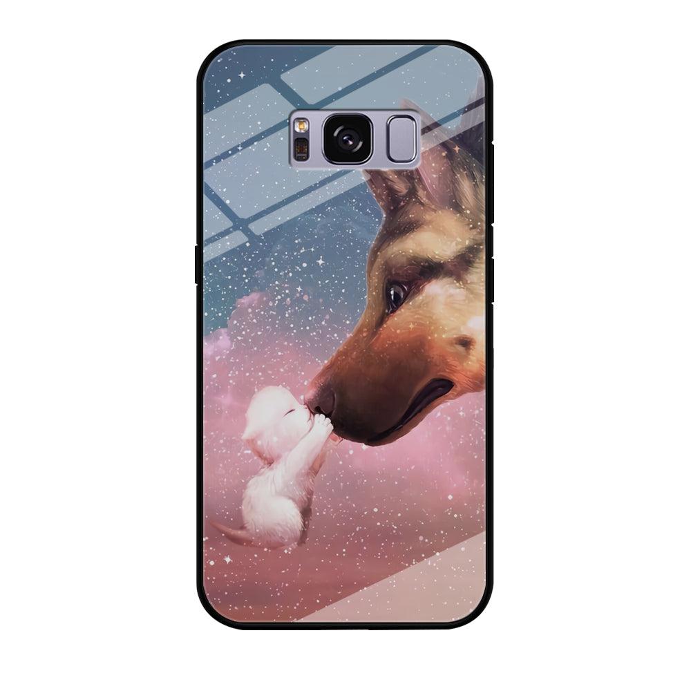 Cute Cat Kiss Dog Samsung Galaxy S8 Case-Tempered Glass Case-Xtracase