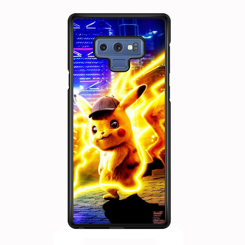 Cute Detective Pikachu Samsung Galaxy Note 9 Case-Rubber / Black (2D Case)-Xtracase