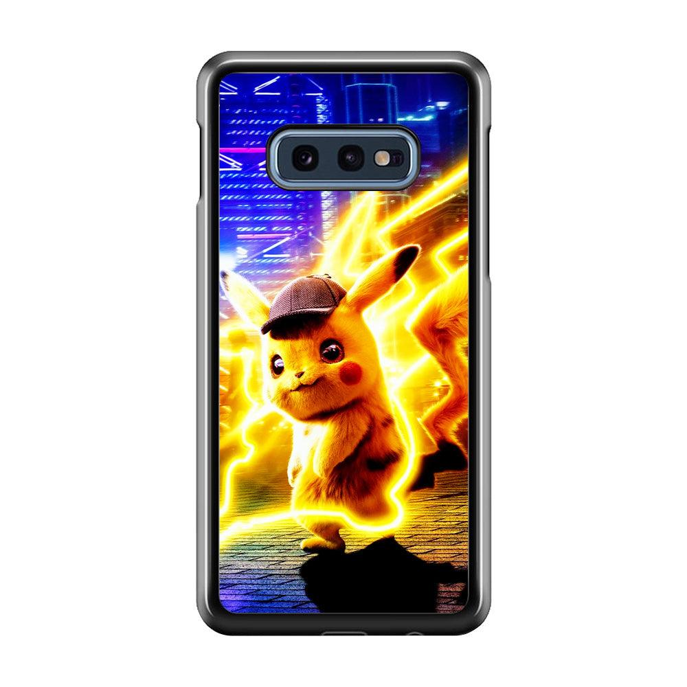 Cute Detective Pikachu Samsung Galaxy S10E Case-Rubber / Black (2D Case)-Xtracase