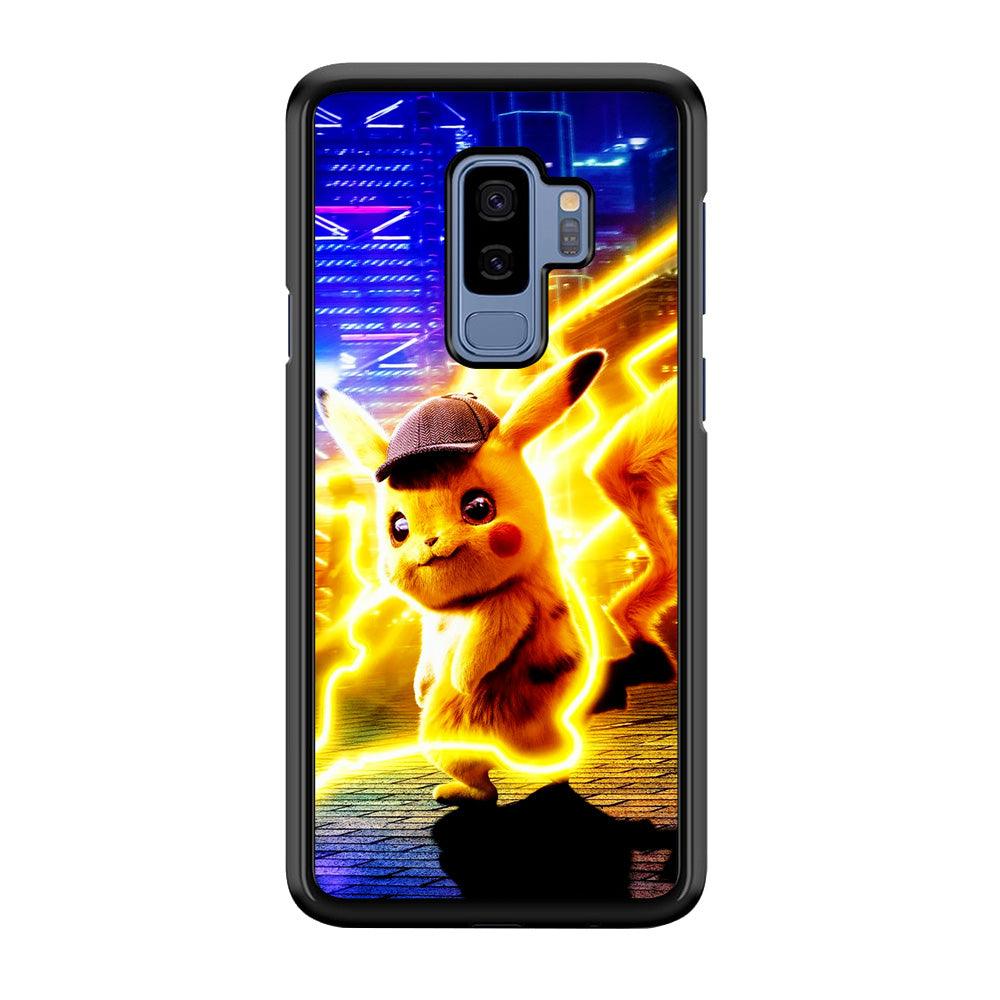 Cute Detective Pikachu Samsung Galaxy S9 Plus Case-Rubber / Black (2D Case)-Xtracase
