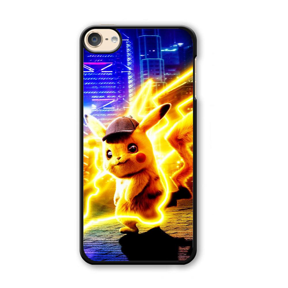 Cute Detective Pikachu iPod Touch 6 Case-Plastic / Black (2D Case)-Xtracase