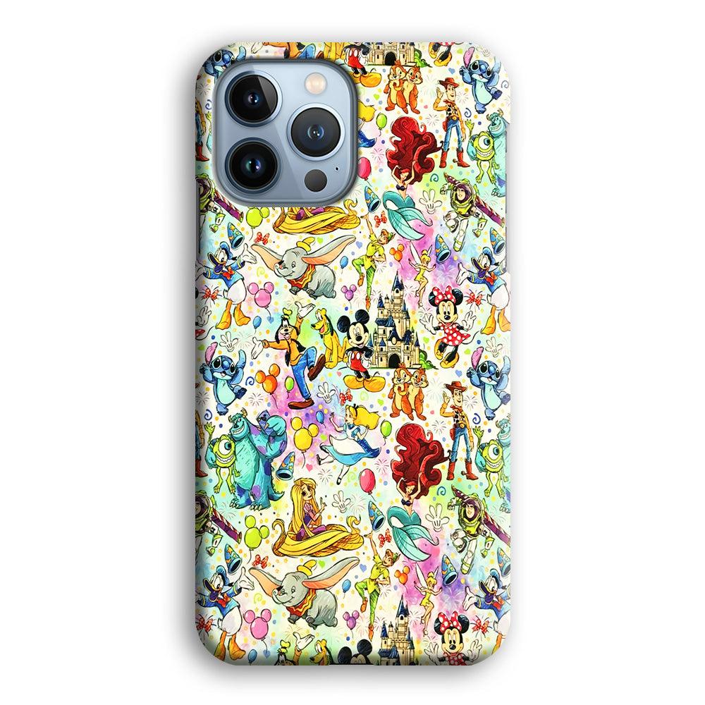 Cute Disney Characters Collage iPhone 13 Pro Max Case-Plastic / Full Wrap (3D Case)-Xtracase