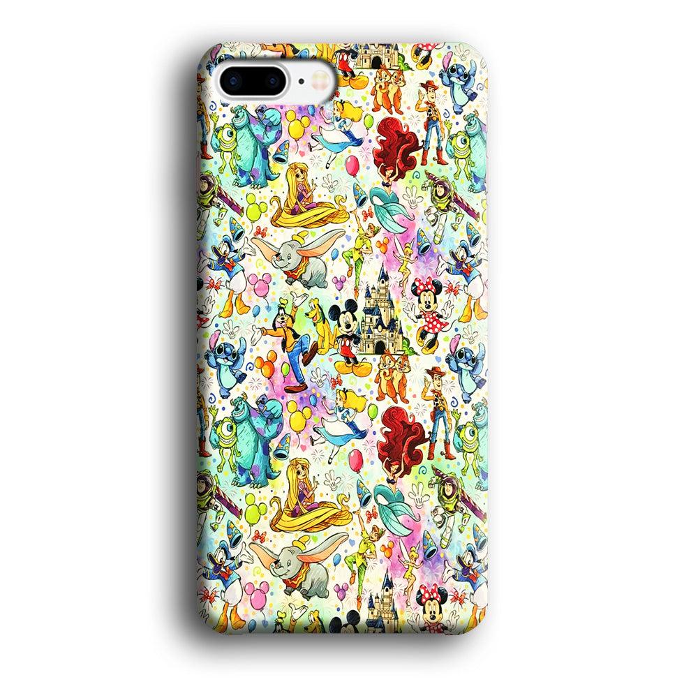 Cute Disney Characters Collage iPhone 7 Plus Case-Plastic / Full Wrap (3D Case)-Xtracase