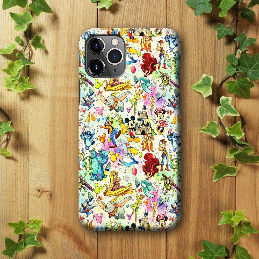 Cute Disney Characters Collage iPhone 11 Pro Max Case-Plastic / Full Wrap (3D Case)-Xtracase