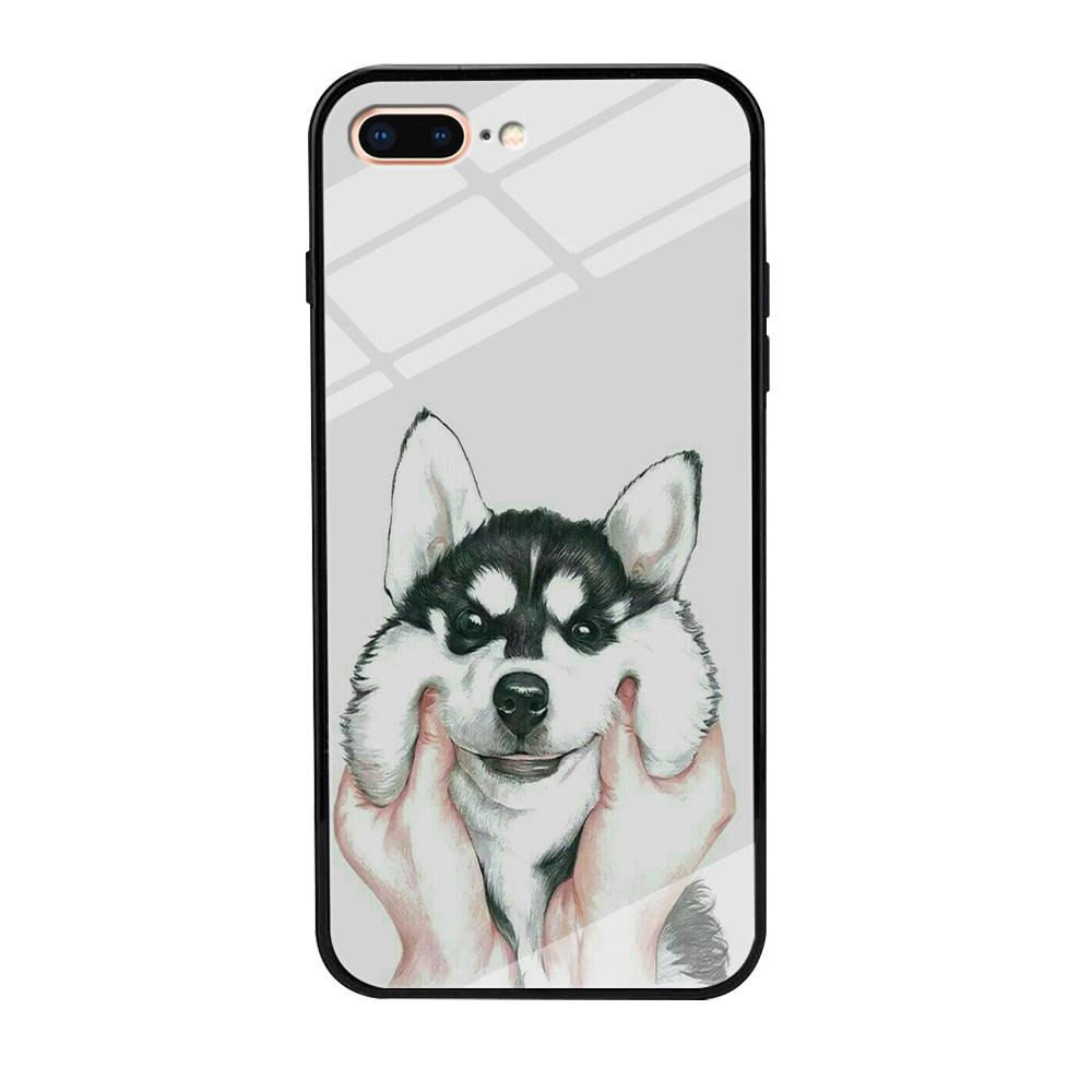Cute Face Dog 001 iPhone 8 Plus Case-Tempered Glass Case-Xtracase
