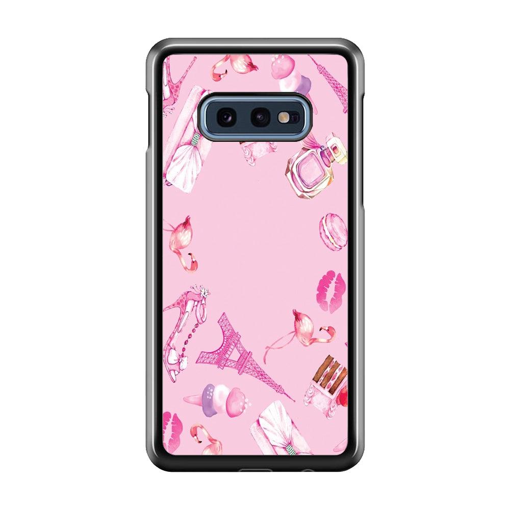 Cute Girly Pink Doodle Samsung Galaxy S10E Case-Plastic / Full Wrap (3D Case)-Xtracase