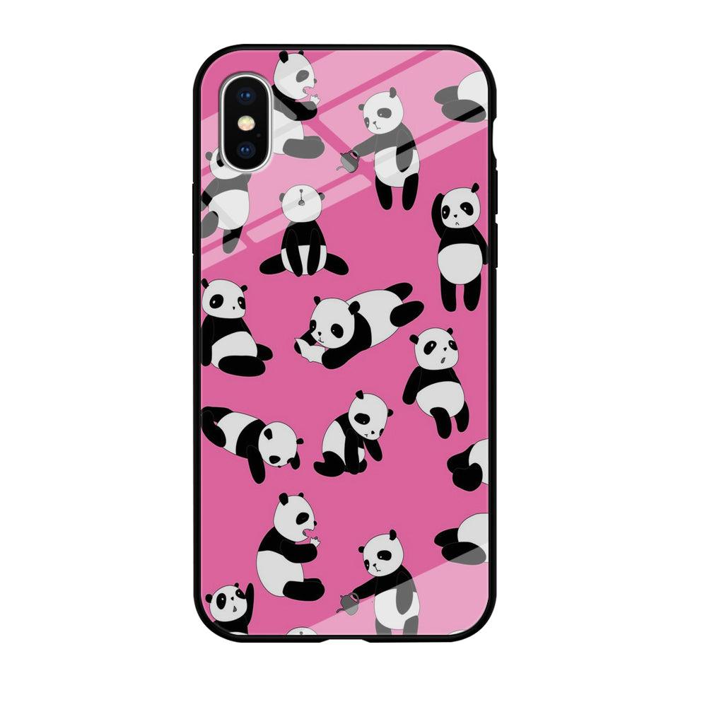 Cute Panda iPhone X Case-Tempered Glass Case-Xtracase