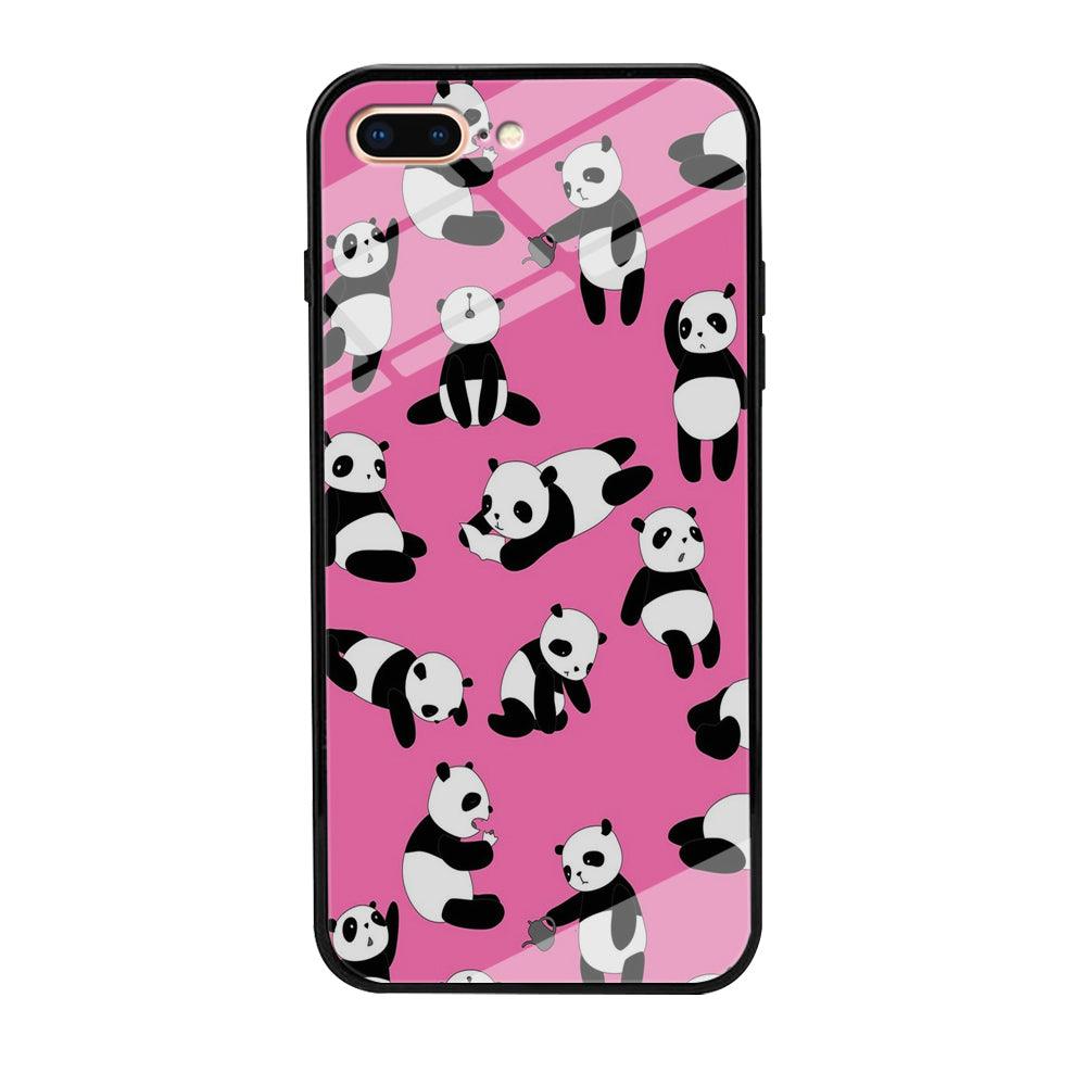 Cute Panda iPhone 8 Plus Case-Tempered Glass Case-Xtracase