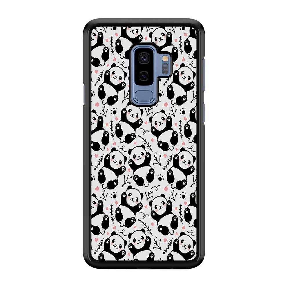 Cute Panda White Doodle Samsung Galaxy S9 Plus Case-Plastic / Full Wrap (3D Case)-Xtracase