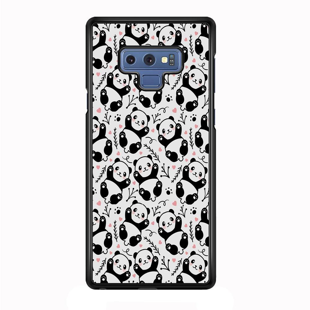 Cute Panda White Doodle Samsung Galaxy Note 9 Case-Plastic / Full Wrap (3D Case)-Xtracase