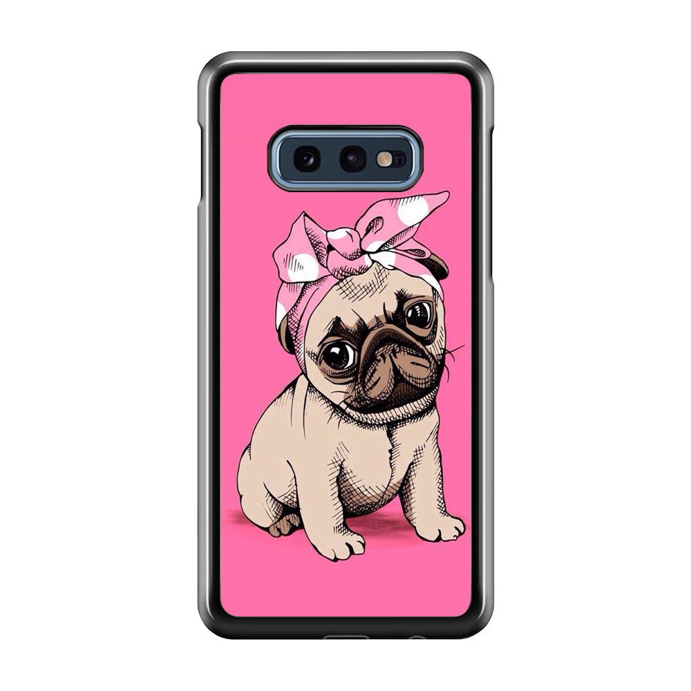 Cute Puppy Pink Samsung Galaxy S10E Case-Plastic / Full Wrap (3D Case)-Xtracase