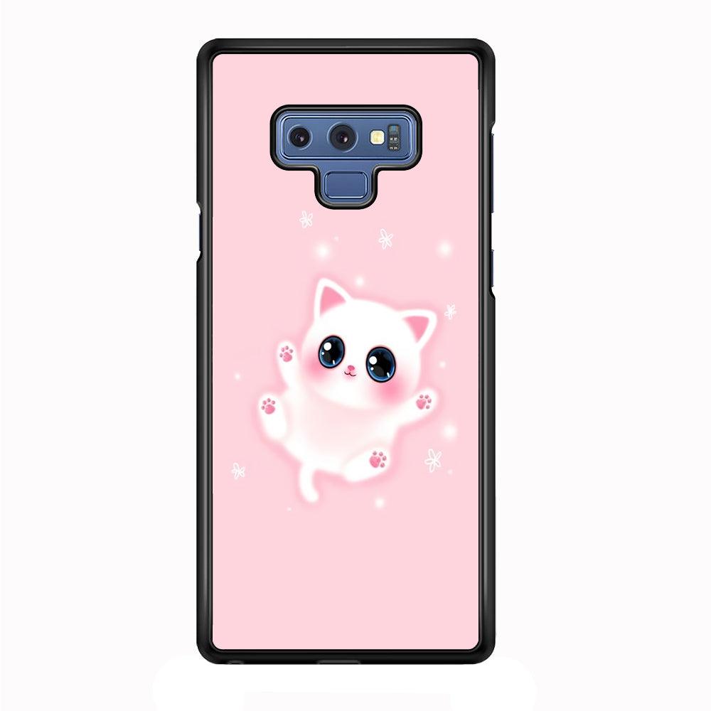 Cute White Kitten Samsung Galaxy Note 9 Case-Plastic / Full Wrap (3D Case)-Xtracase