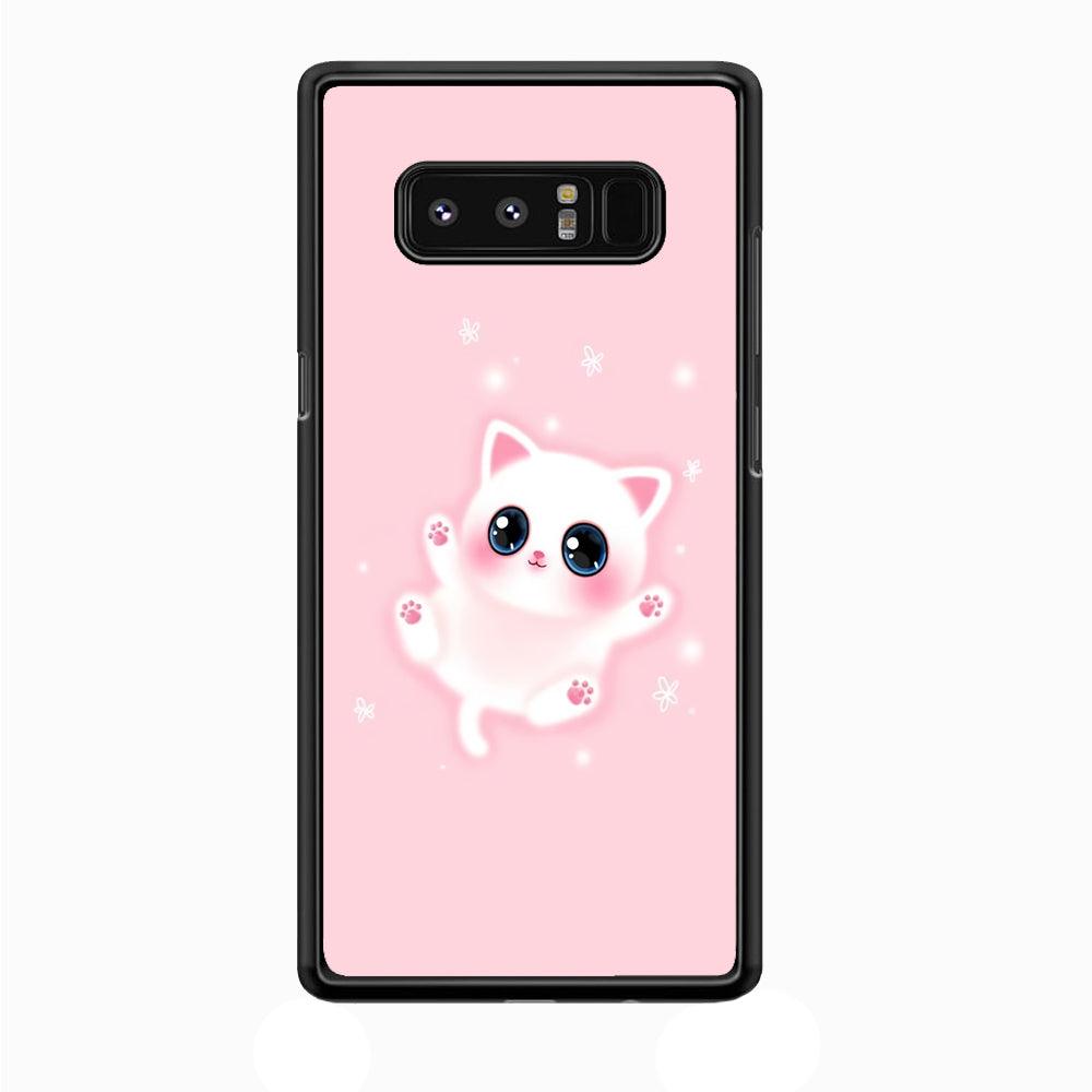 Cute White Kitten Samsung Galaxy Note 8 Case-Plastic / Full Wrap (3D Case)-Xtracase