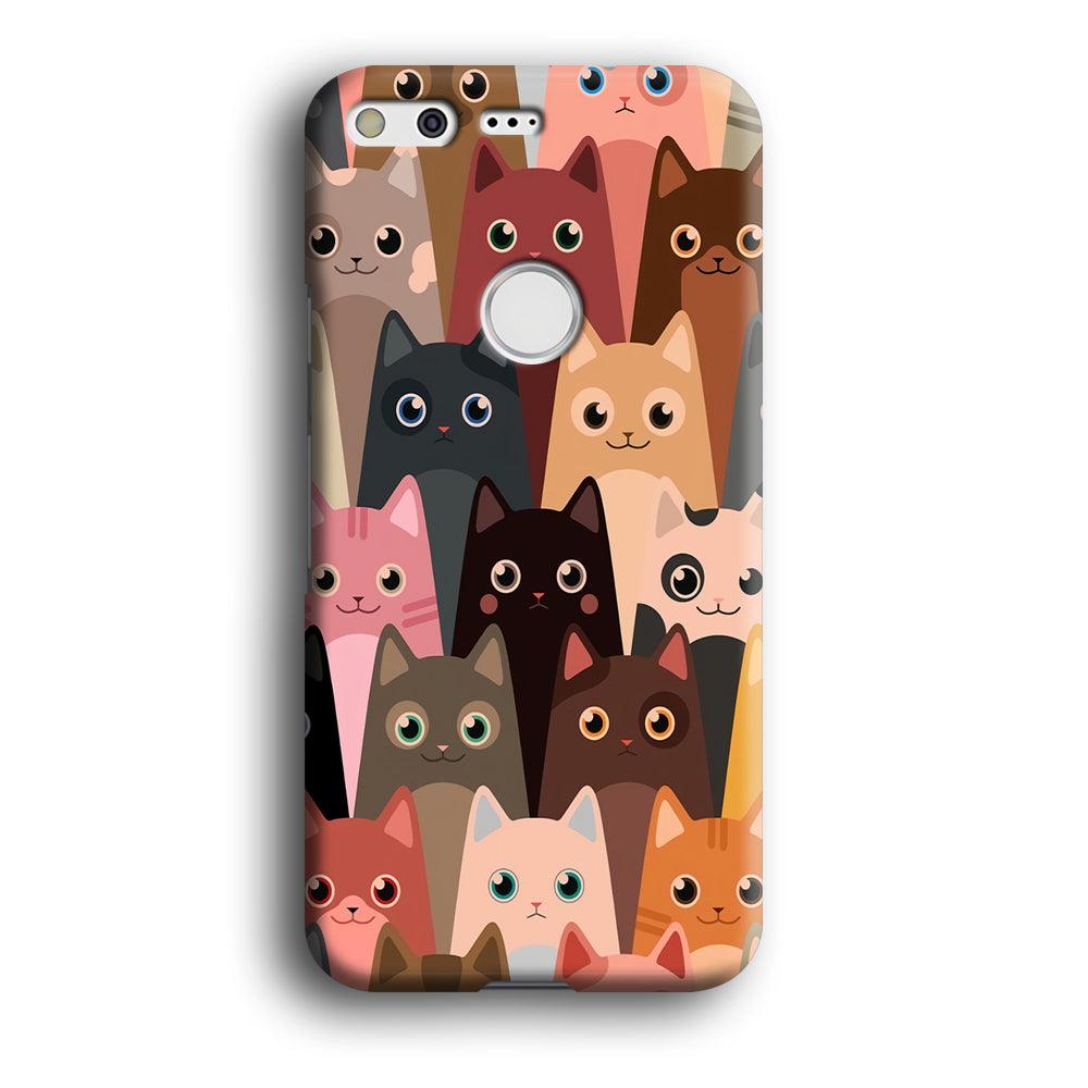 Cute Cat Doodle Google Pixel XL 3D Case-Xtracase
