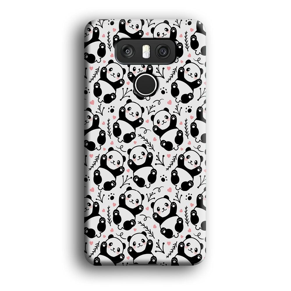 Cute Panda White Doodle LG G6 3D Case-Xtracase