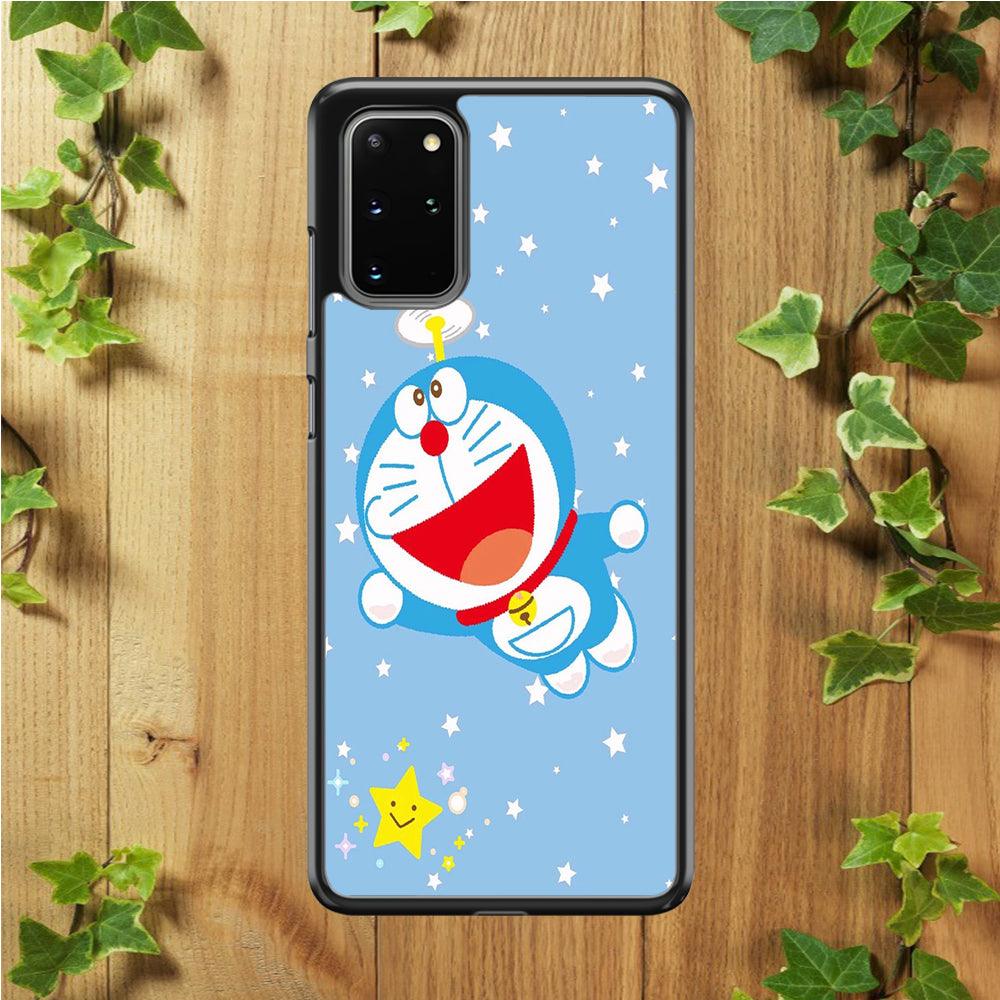 DM Doraemon fly between stars Samsung Galaxy S20 Plus Case-Rubber / White (2D Case)-Xtracase