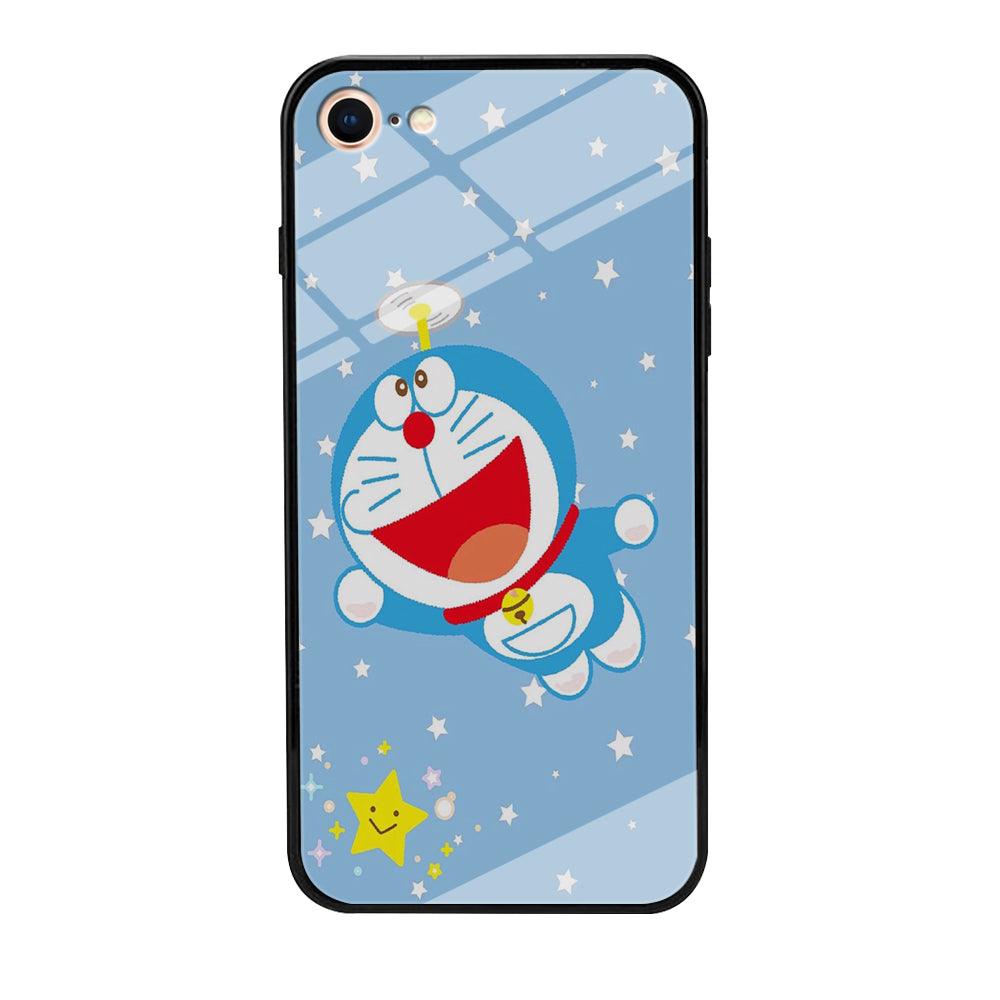 DM Doraemon fly between stars iPhone 8 Case-Tempered Glass Case-Xtracase