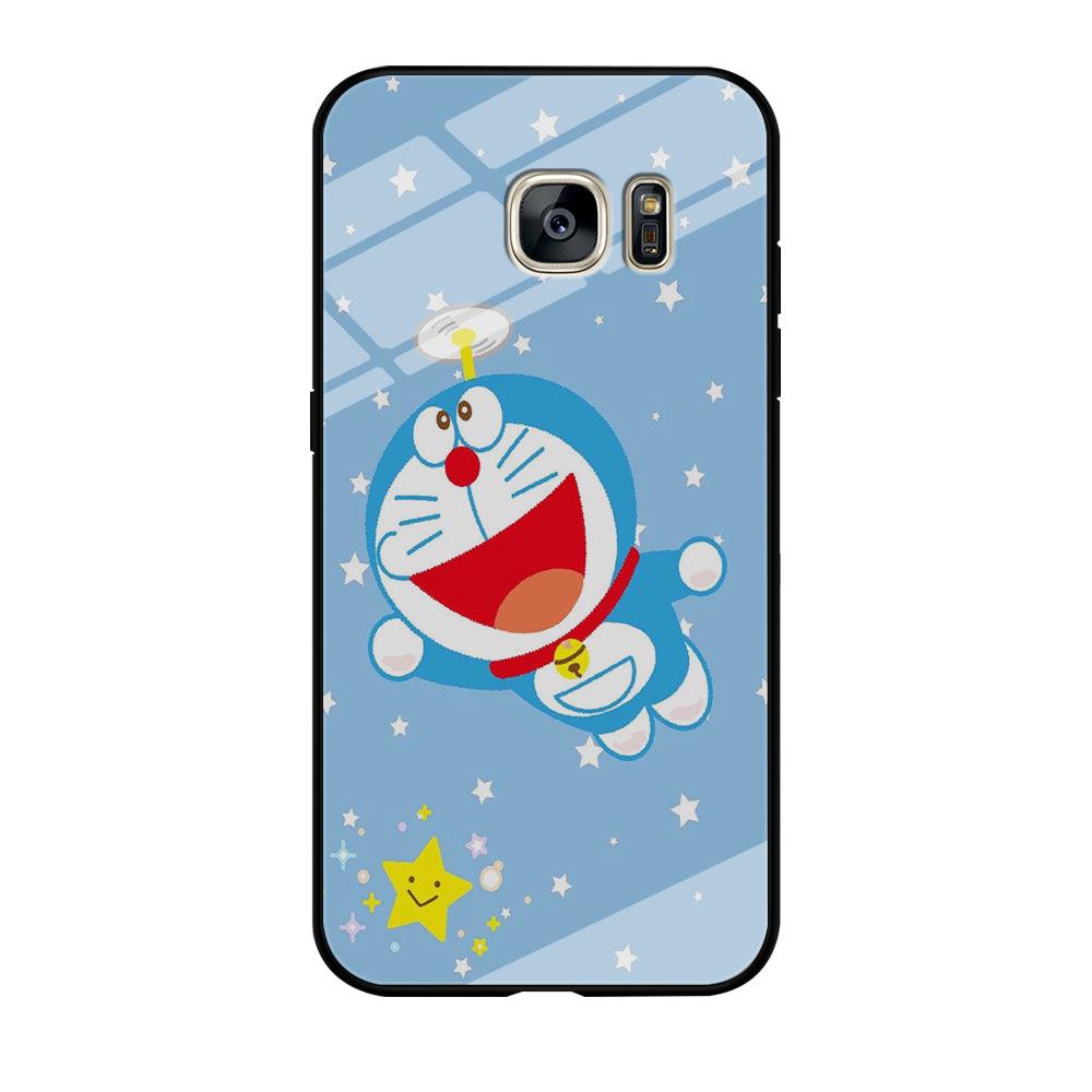 DM Doraemon fly between stars Samsung Galaxy S7 Edge Case-Tempered Glass Case-Xtracase