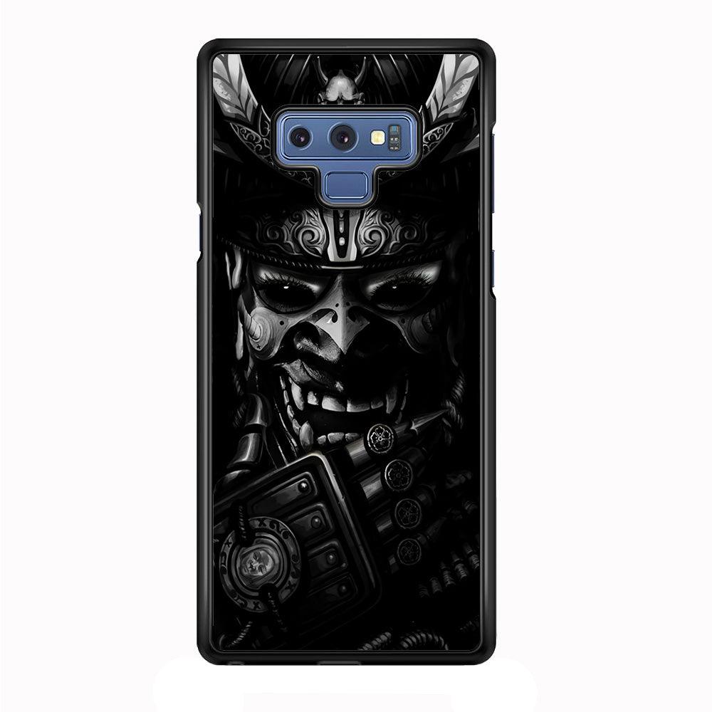 Dark Samurai Smile Mask Samsung Galaxy Note 9 Case-Rubber / Black (2D Case)-Xtracase