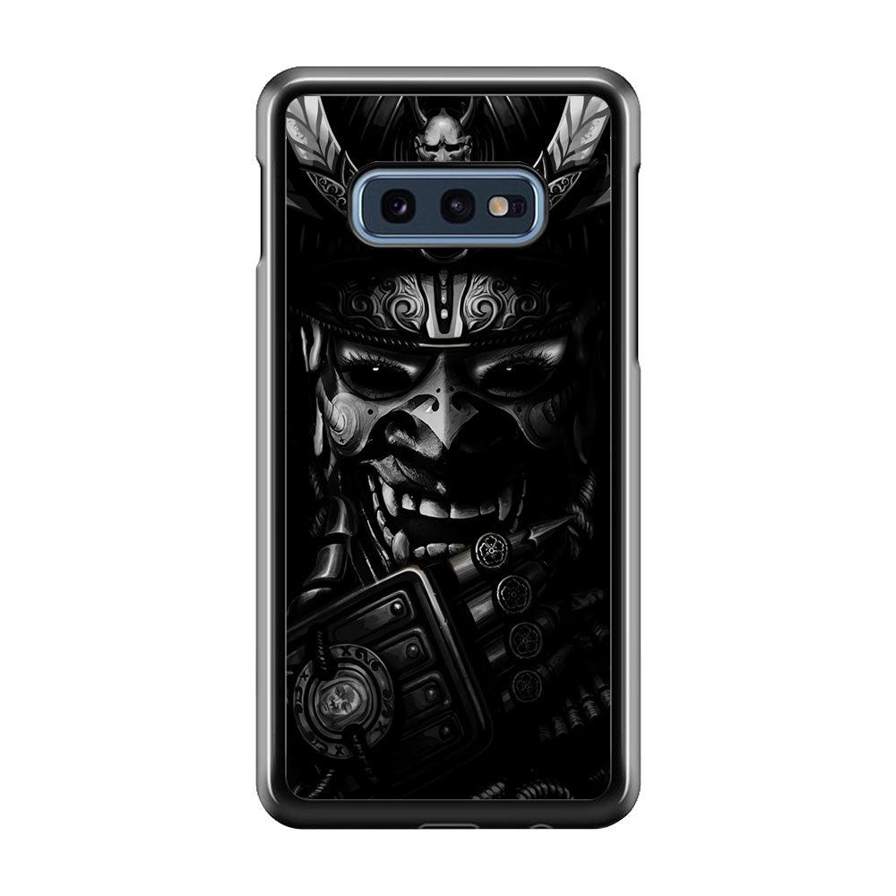 Dark Samurai Smile Mask Samsung Galaxy S10E Case-Rubber / Black (2D Case)-Xtracase