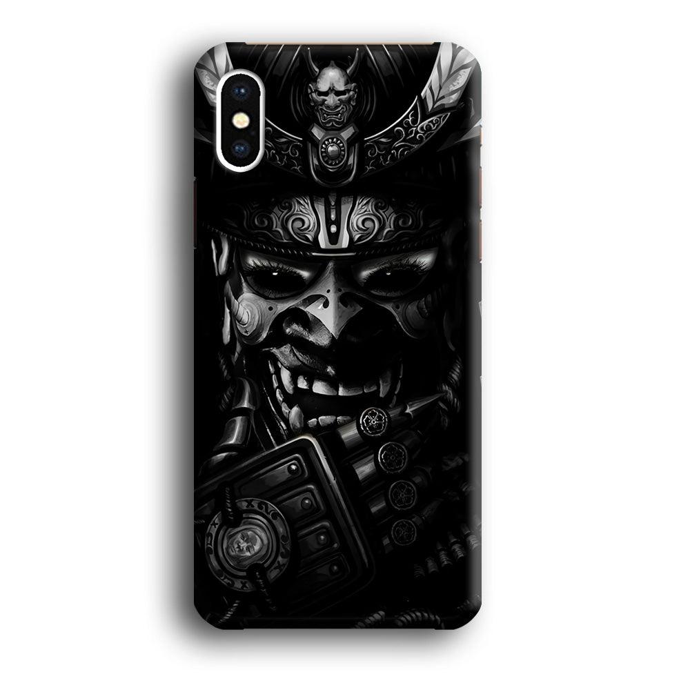 Dark Samurai Smile Mask iPhone Xs Max Case-Plastic / Full Wrap (3D Case)-Xtracase