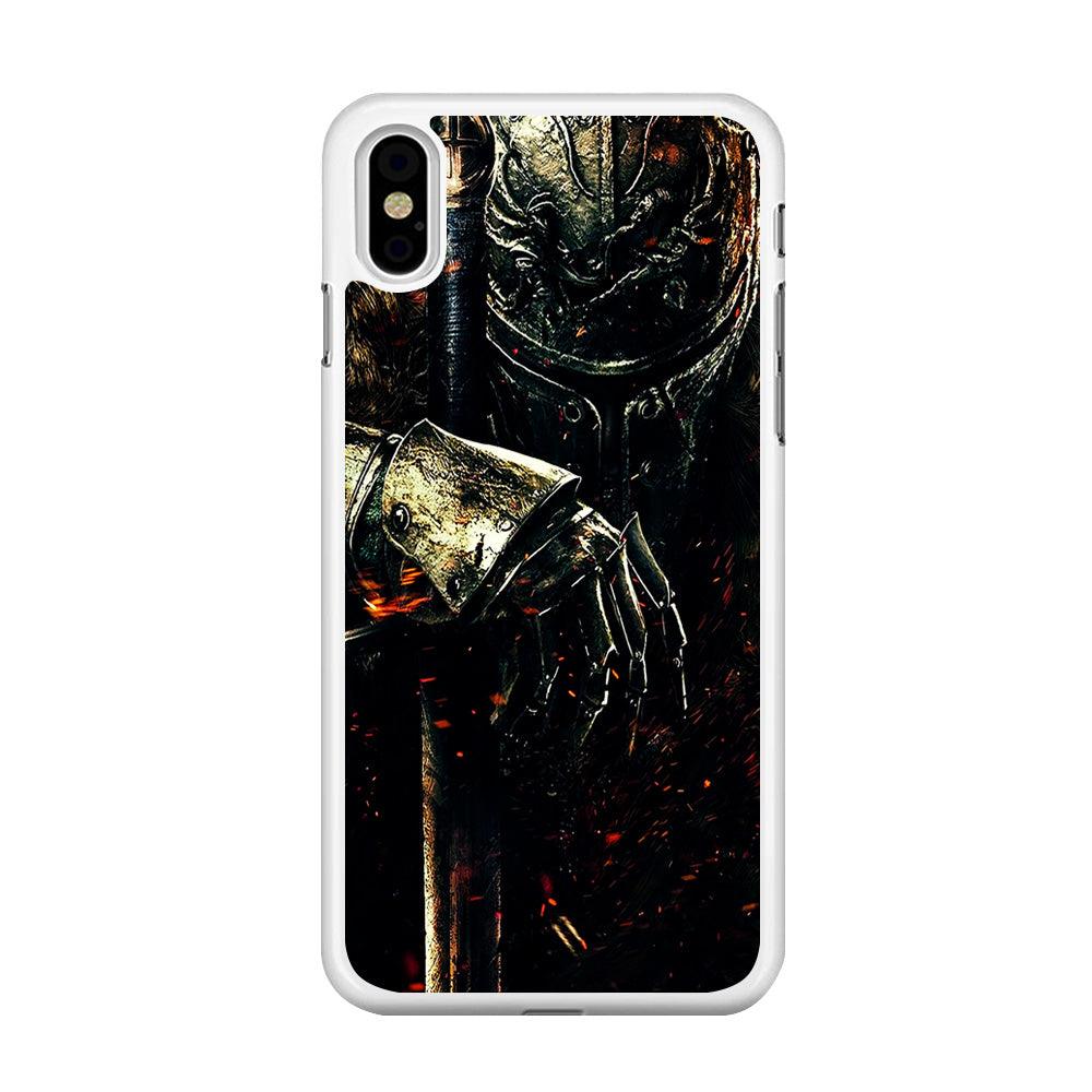 Dark Souls Knight iPhone Xs Max Case-Rubber / White (2D Case)-Xtracase