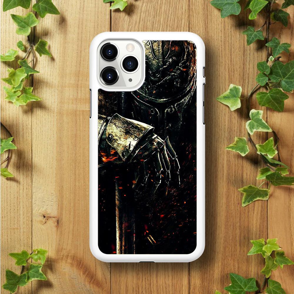 Dark Souls Knight iPhone 11 Pro Max Case-Rubber / White (2D Case)-Xtracase