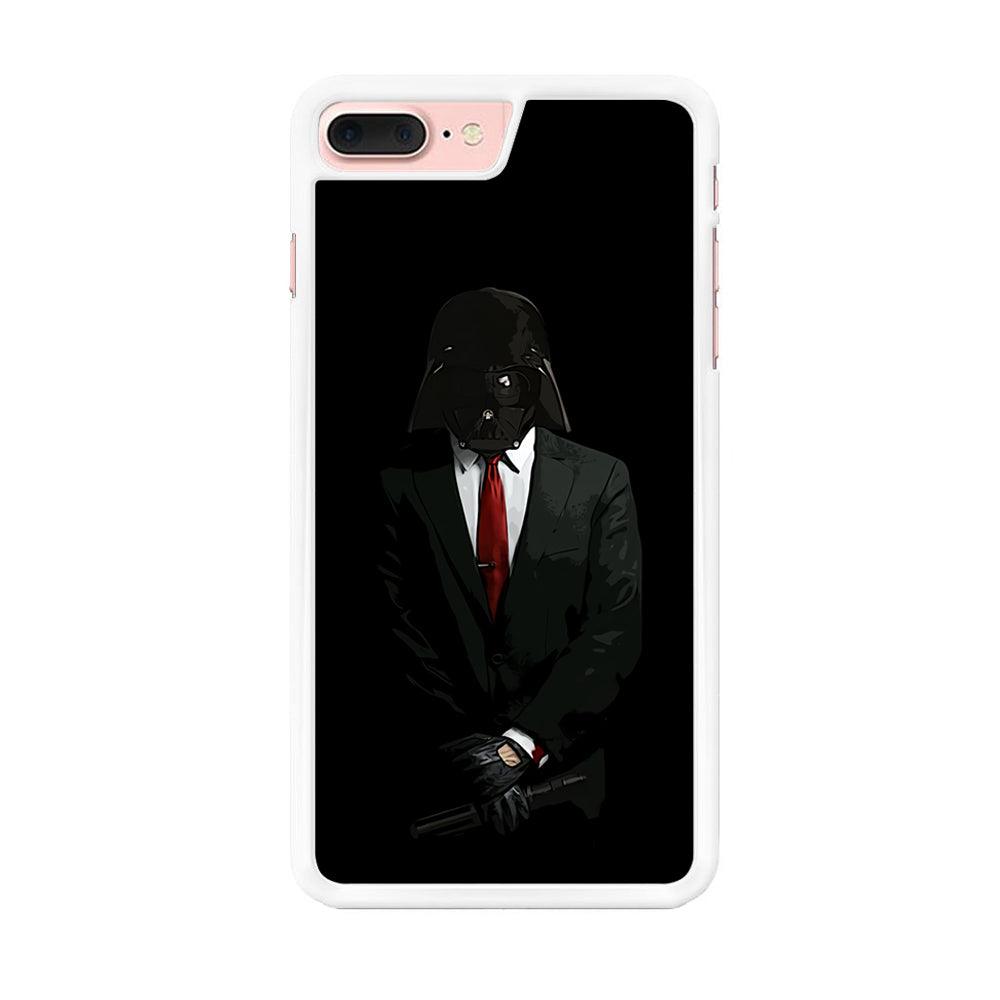 Darth Vader Black Tuxedo iPhone 8 Plus Case-Rubber / White (2D Case)-Xtracase