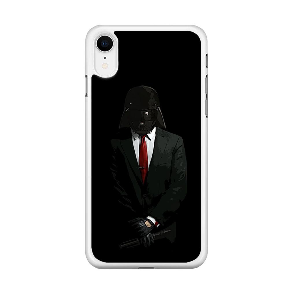 Darth Vader Black Tuxedo iPhone XR Case-Rubber / White (2D Case)-Xtracase
