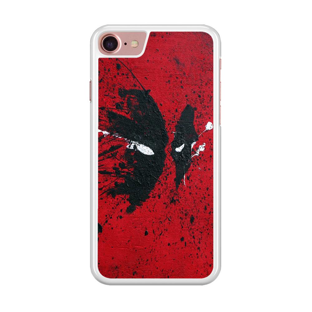 Deadpool 001 iPhone 7 Case-Rubber / White (2D Case)-Xtracase
