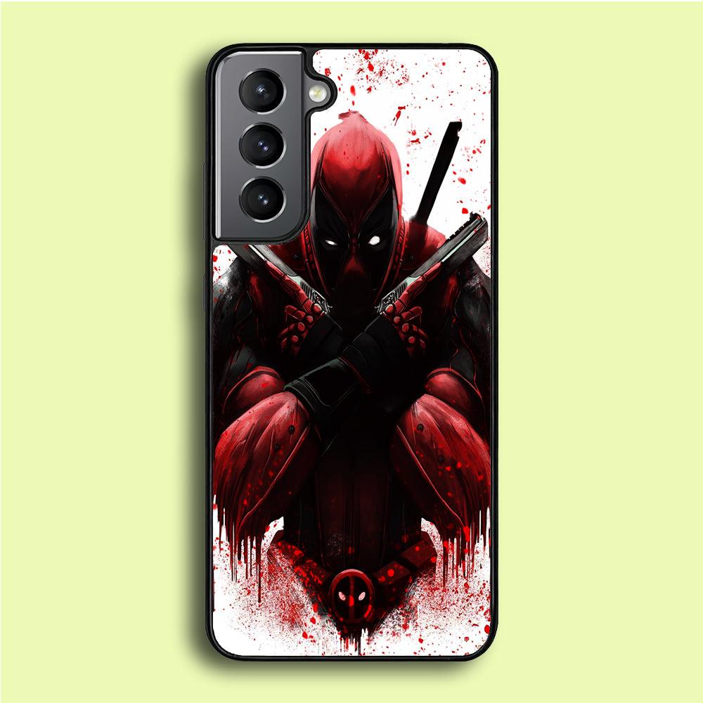 Deadpool Holds Two Guns Samsung Galaxy S21 Plus Case-Rubber / Black (2D Case)-Xtracase
