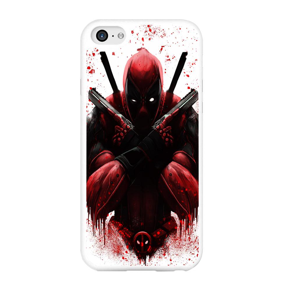 Deadpool Holds Two Guns iPhone 6 Plus | 6s Plus Case-Rubber / White (2D Case)-Xtracase