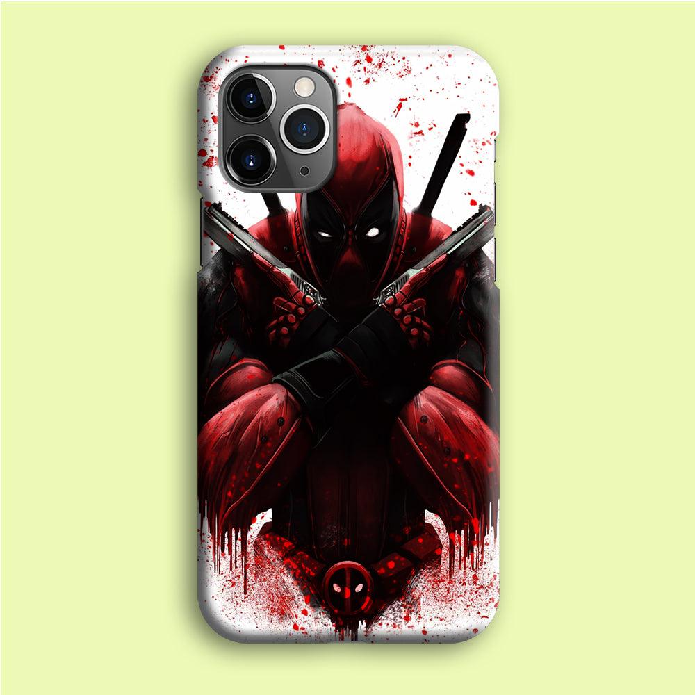 Deadpool Holds Two Guns iPhone 12 Pro Case-Plastic / Full Wrap (3D Case)-Xtracase