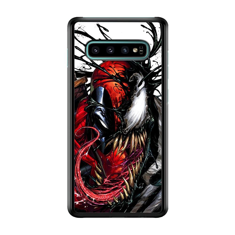 Deadpool and Venom Samsung Galaxy S10 Plus Case-Rubber / Black (2D Case)-Xtracase