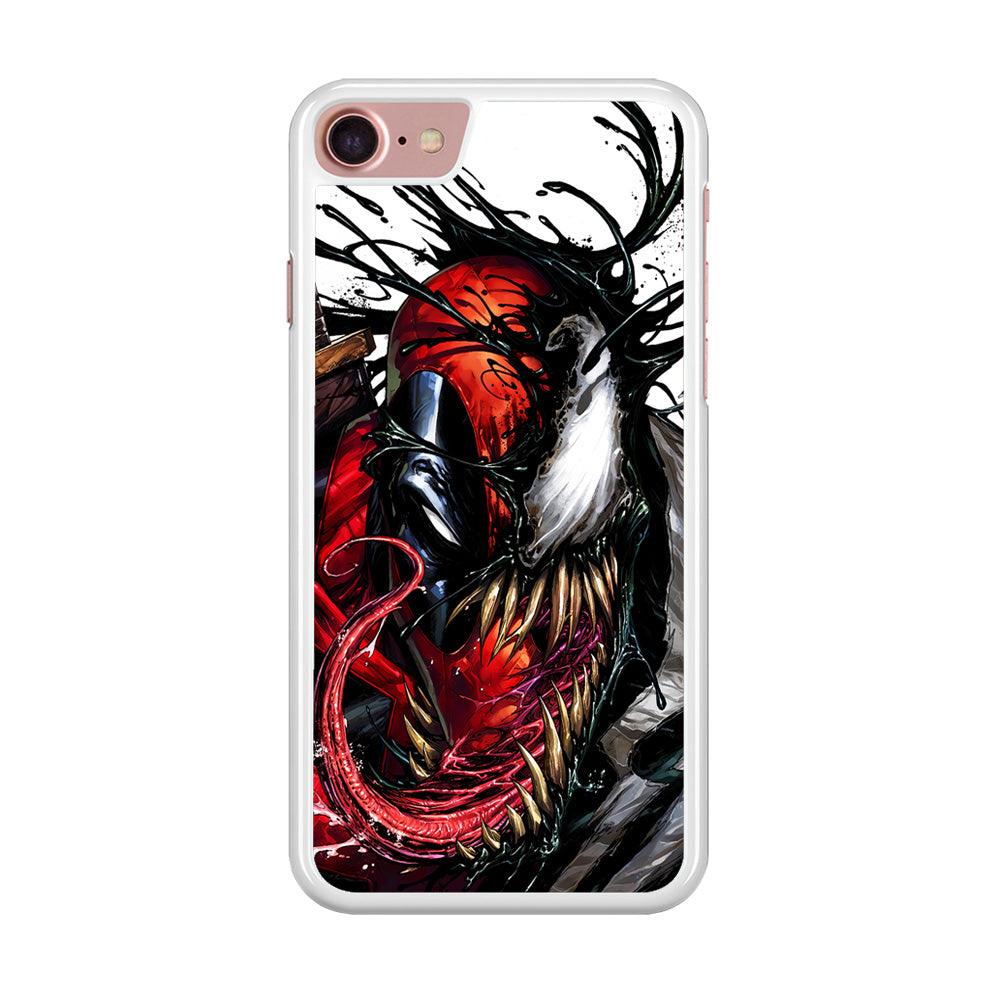 Deadpool and Venom iPhone SE 2020 Case-Rubber / White (2D Case)-Xtracase